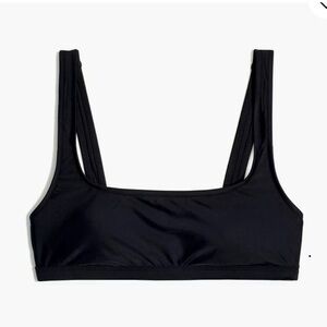 Madewell second wave balconette bikini swim top castle Black size Small NWT